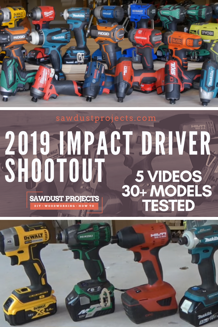 Impact Driver Comparison 2019 - 5 Review Videos - 30+ Models Tested #sawdustprojects